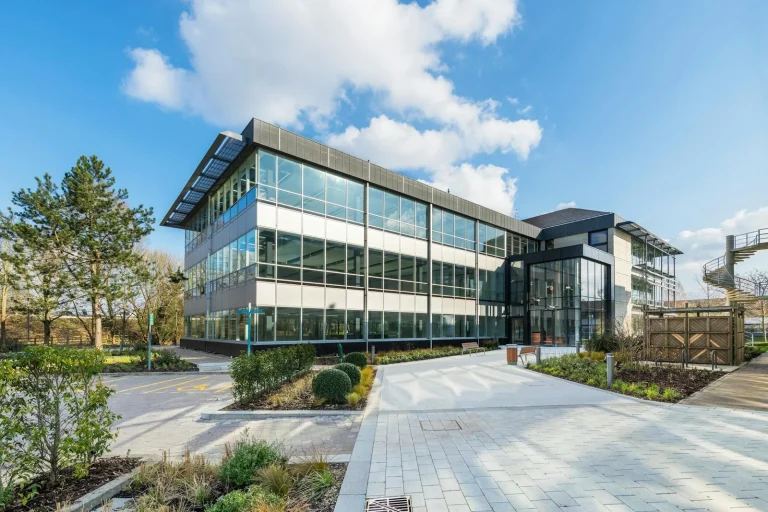 Commercial office building, illustrating business security
