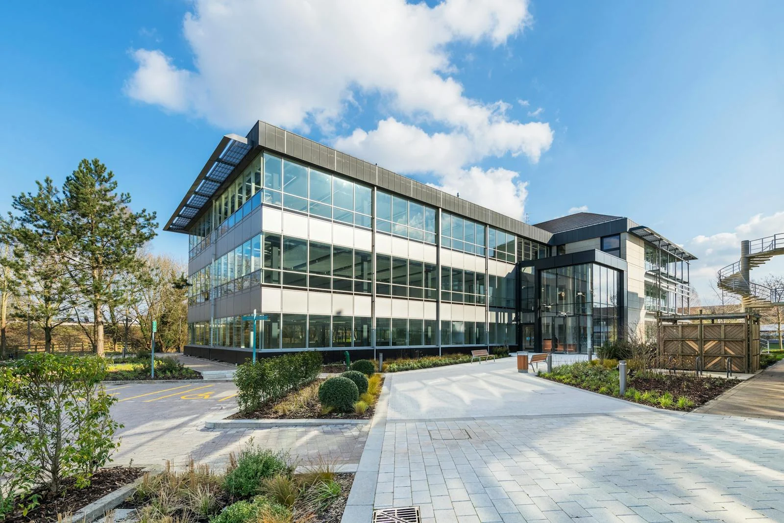 Commercial office building, illustrating business security
